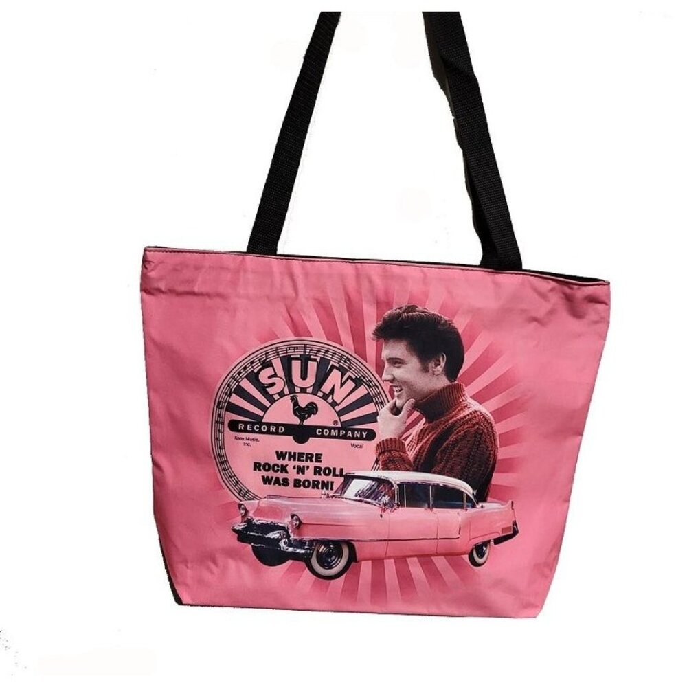 Elvis Presley Sun Records Tote Bag Shoulder Shopping Gift King New Pink Cadillac